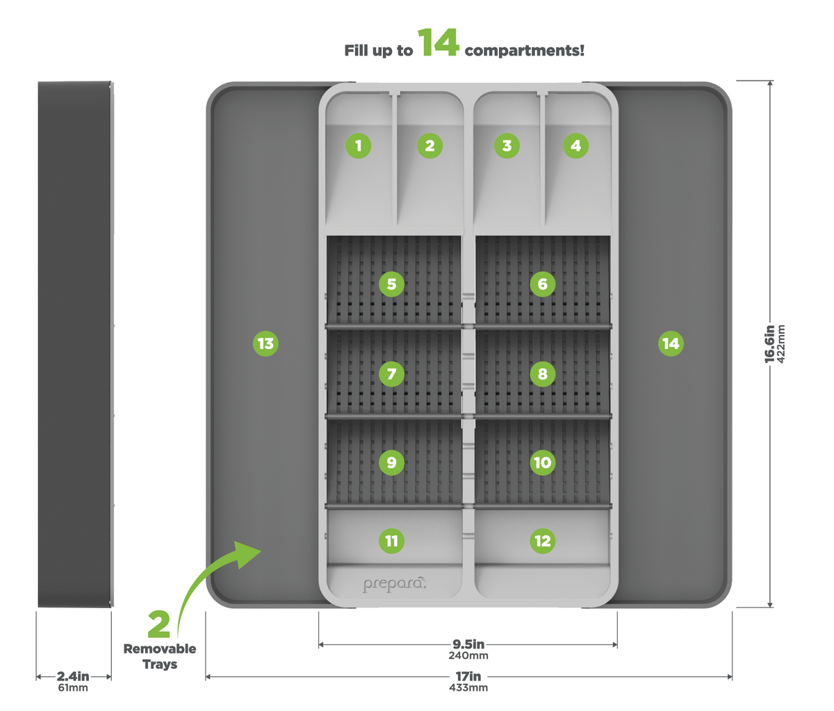 Adjustable Utensil Organizer (Small) – Prepara
