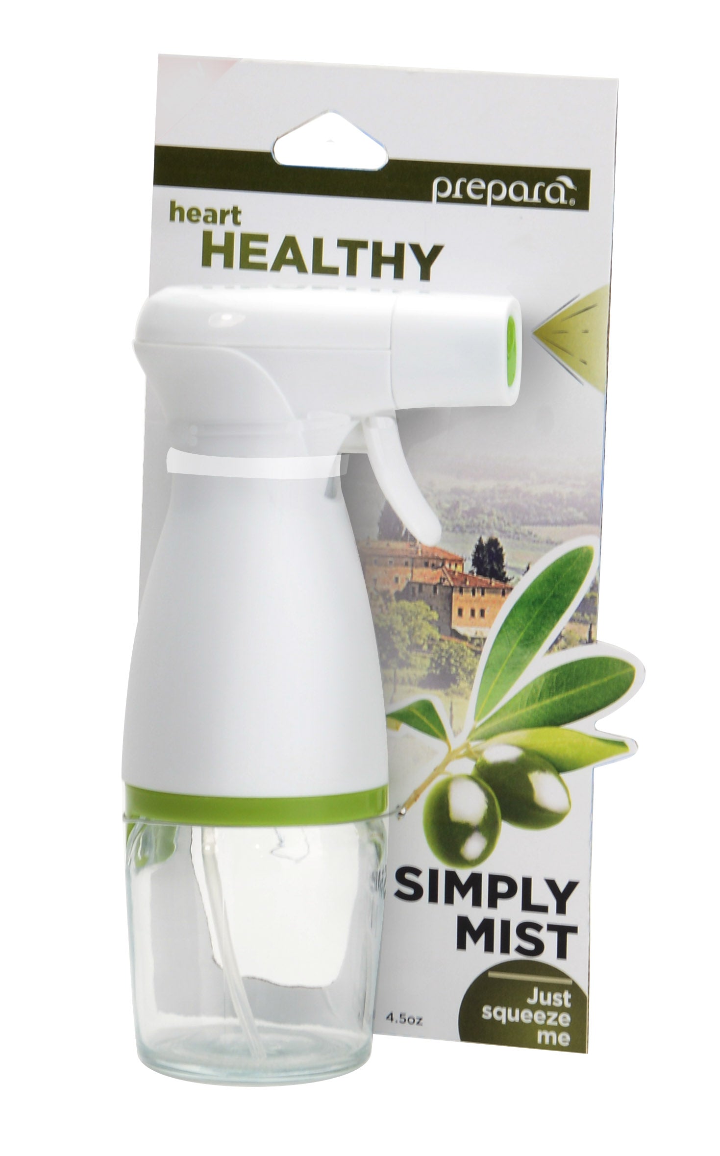 Prepara Simply Spray Oil Mister for dispensing cooking oil in a consistent and easy way.