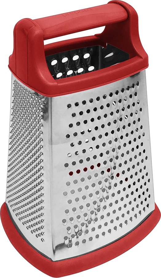 Kunovo Cheese Grater With Airtight Storage Container,cheese  shredder&vegetable grater，Box Grater (1-Red)
