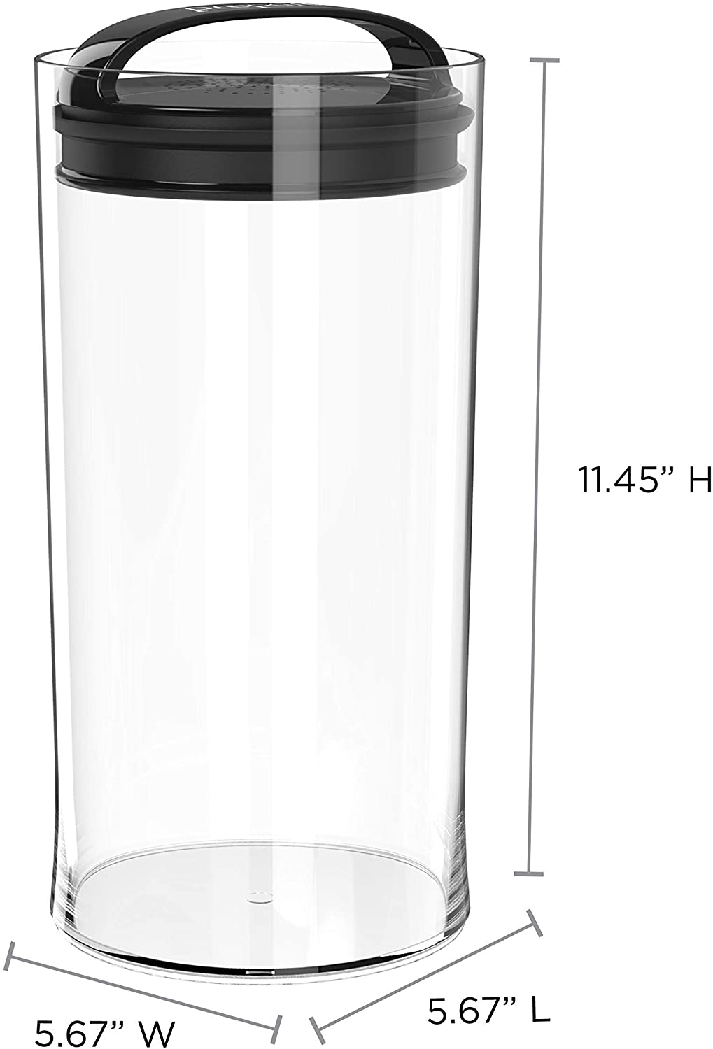 Prepara Evak Compact 0.5 Qt. Clear Glass Round Airtight Food Storage  Container with Push Down Lid 3018